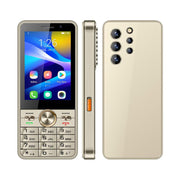UNIWA XS24 Keypad Phone, 2GB+16GB, 3.5 inch Android 8.1 Mediatek MT6737M Quad Core, Flashlights, Network: 4G, Support Google Store, Plug:EU Plug(Gold)
