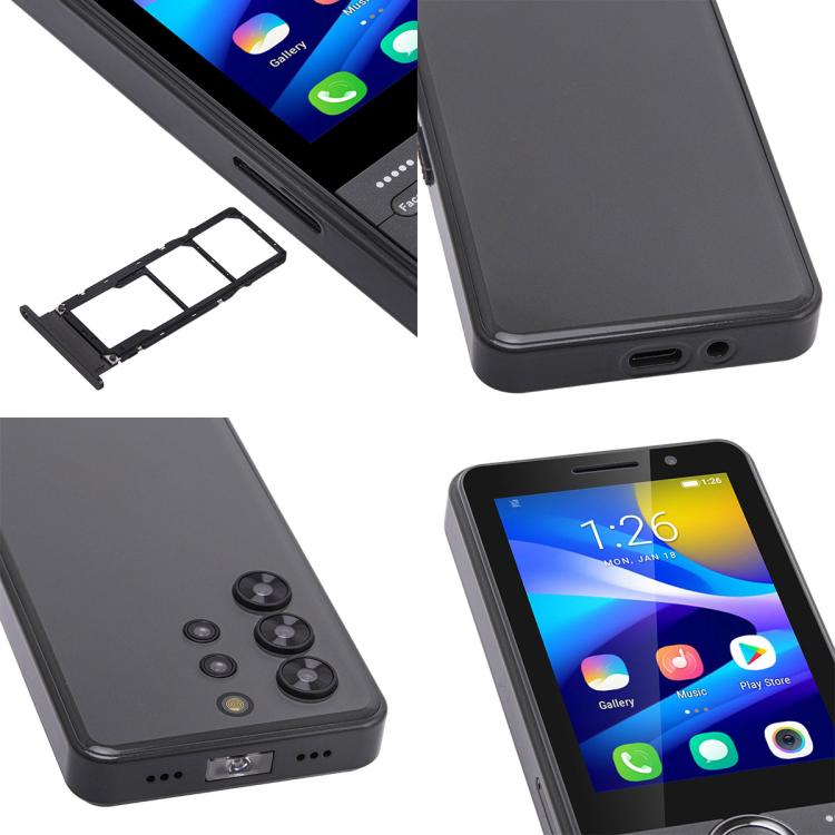 UNIWA XS24 Keypad Phone, 2GB+16GB, 3.5 inch Android 8.1 Mediatek MT6737M Quad Core, Flashlights, Network: 4G, Support Google Store, Plug:EU Plug(Black)