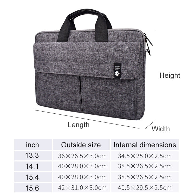 ST08 Handheld Briefcase Carrying Storage Bag without Shoulder Strap for 14.1 inch Laptop(Black)