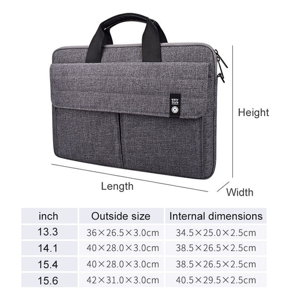 ST08 Handheld Briefcase Carrying Storage Bag without Shoulder Strap for 14.1 inch Laptop(Grey)