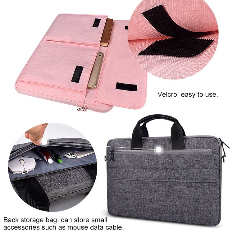 ST08 Handheld Briefcase Carrying Storage Bag without Shoulder Strap for 14.1 inch Laptop(Grey)