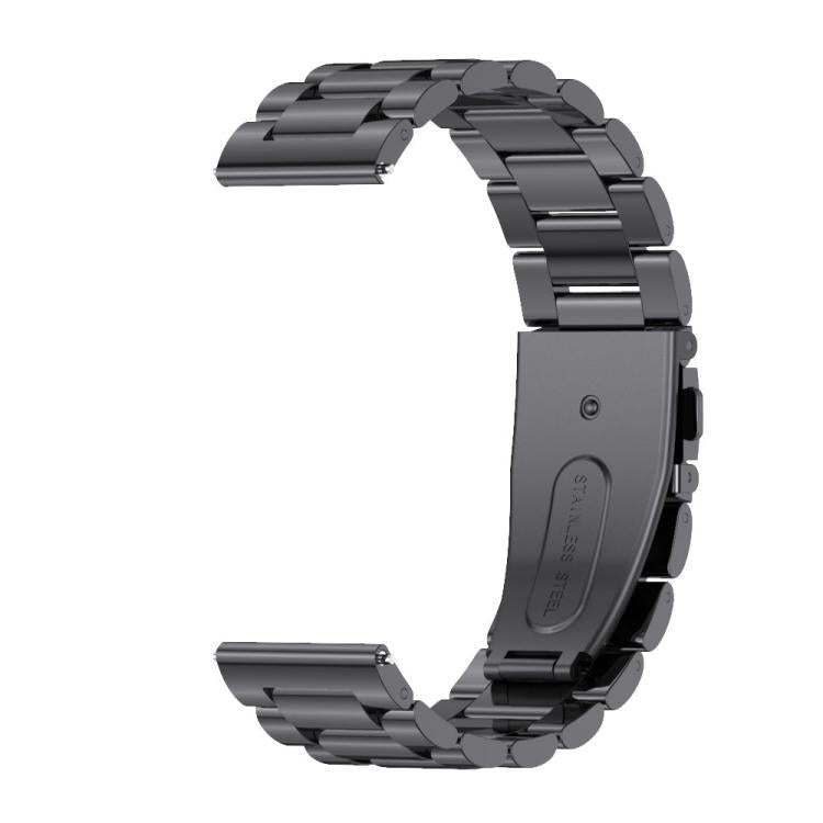 22mm MIJOBS Three Beads Metal Watch Band(Black)