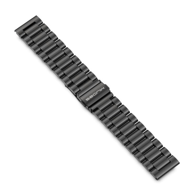 22mm MIJOBS Three Beads Metal Watch Band(Black)