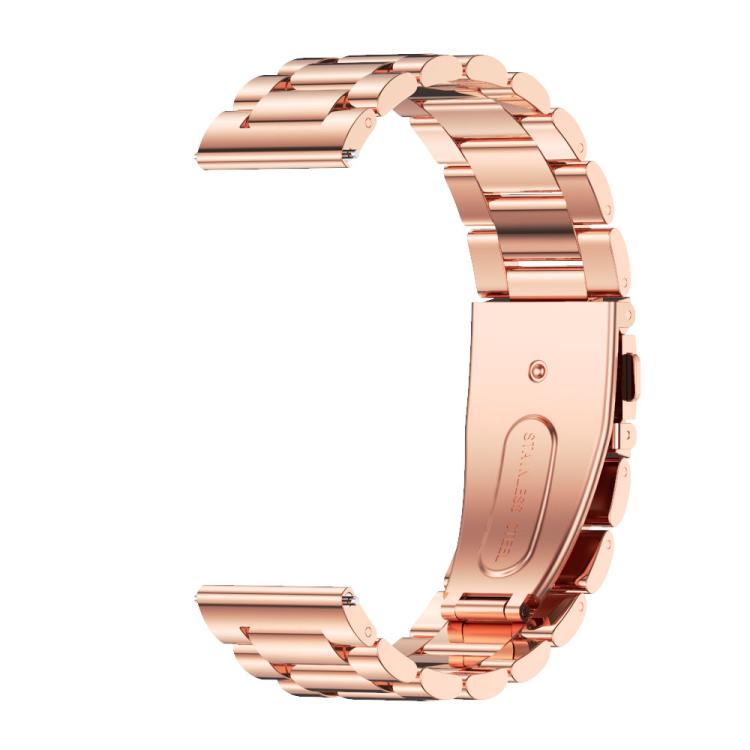 22mm MIJOBS Three Beads Metal Watch Band(Rose Gold)