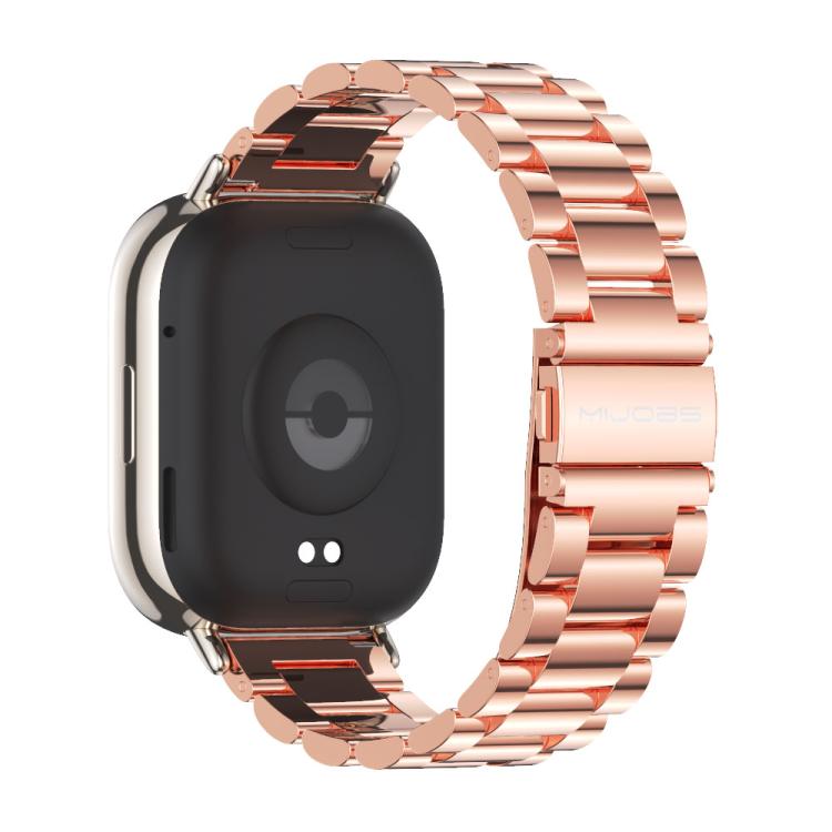 22mm MIJOBS Three Beads Metal Watch Band(Rose Gold)