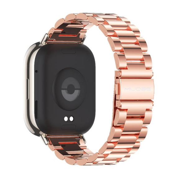 22mm MIJOBS Three Beads Metal Watch Band(Rose Gold)
