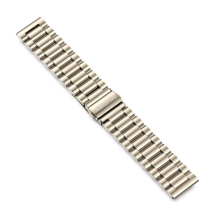 22mm MIJOBS Three Beads Metal Watch Band(Light Gold)