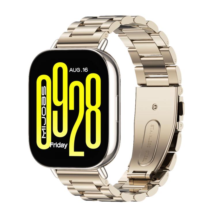 22mm MIJOBS Three Beads Metal Watch Band(Light Gold)