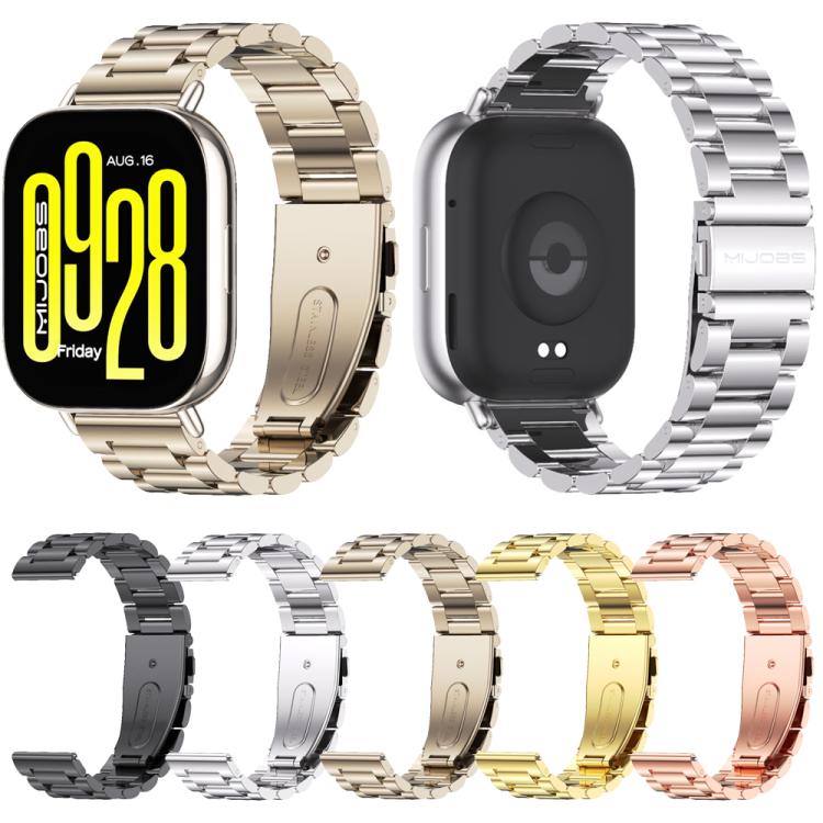 22mm MIJOBS Three Beads Metal Watch Band(Gold)