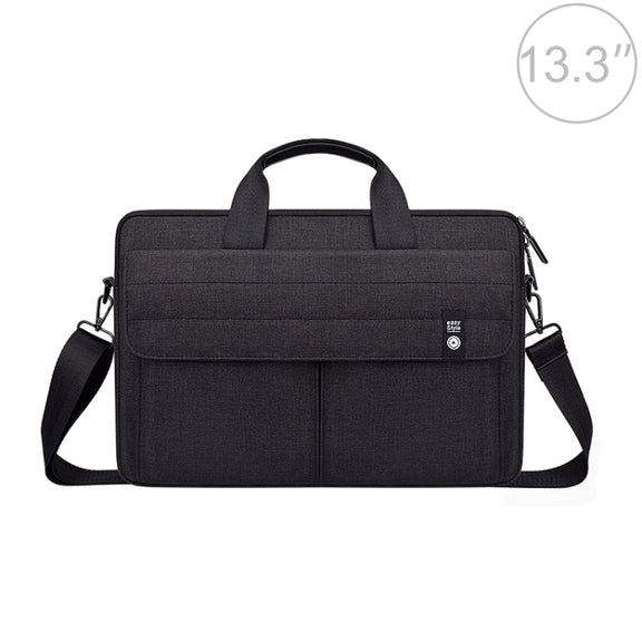 ST08 Handheld Briefcase Carrying Storage Bag with Shoulder Strap for 13.3 inch Laptop(Black)