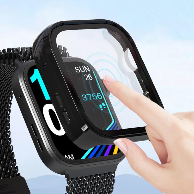 For Huawei Watch Fit 4 Tempered Film Integrated PC Watch Protective Case(Black)