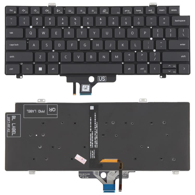 US Version Backlit Laptop Keyboard for Dell Latitude 7420 5420(Black)