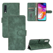 For Samsung Galaxy A70 Solid Color Skin Feel Magnetic Buckle Horizontal Flip Calf Texture PU Leather Case with Holder & Card Slots & Wallet(Green)