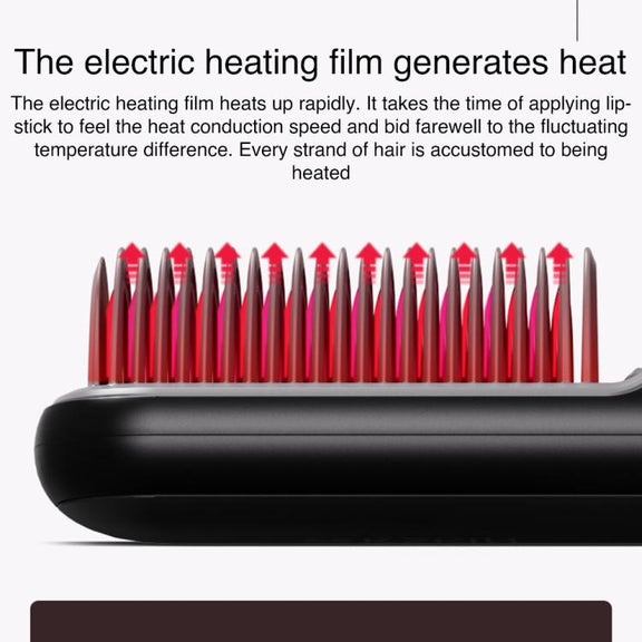 K-SKIN KD382B Negative Ion Hair Care Type-C Wireless Hair Straightening Comb(Grey)