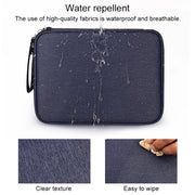 SM01 Multi-function Water-resistant Double Layer Data Cable Earphone U Disk Digital Accessories Storage Bag, Size: L(Navy Blue)