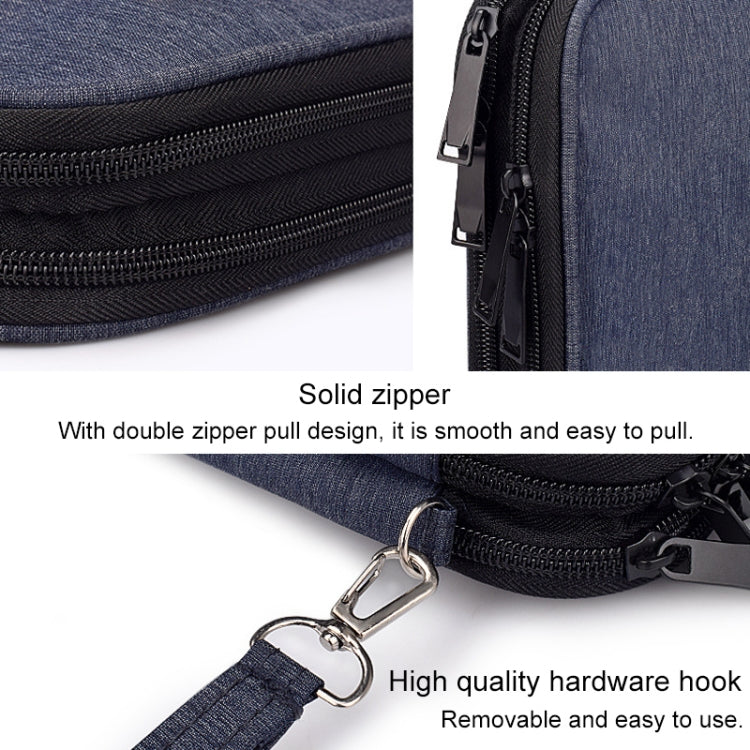 SM01 Multi-function Water-resistant Double Layer Data Cable Earphone U Disk Digital Accessories Storage Bag, Size: L(Black)
