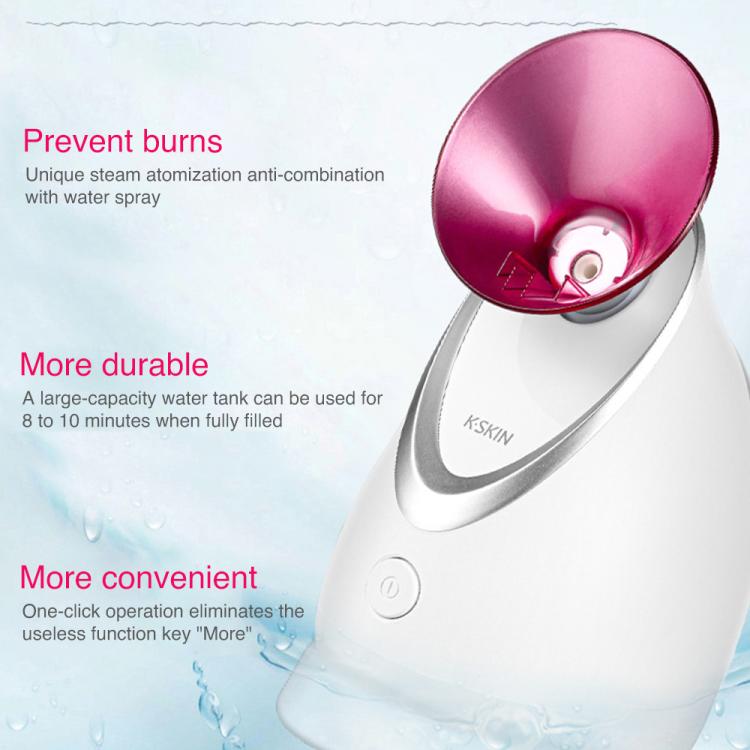K-SKIN KD2331A Nano Ions Hot Spray Face Steamer Moisturizing Skin Beauty Device(EU Plug)