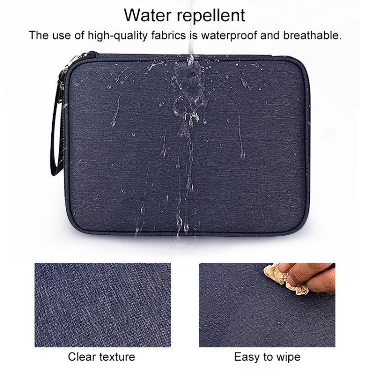 SM01 Multi-function Water-resistant Double Layer Data Cable Earphone U Disk Digital Accessories Storage Bag, Size: S(Black)