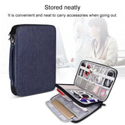 SM01 Multi-function Water-resistant Double Layer Data Cable Earphone U Disk Digital Accessories Storage Bag, Size: S(Pink)