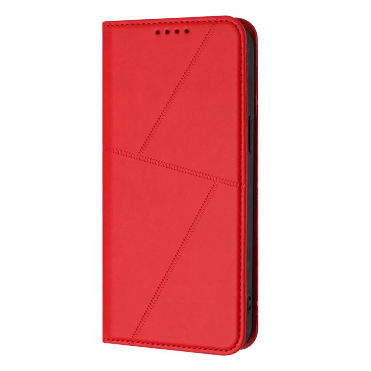For iPhone 17 Strong Magnetic Frosted Flip Leather Phone Case(Red)