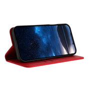 For iPhone 17 Strong Magnetic Frosted Flip Leather Phone Case(Red)