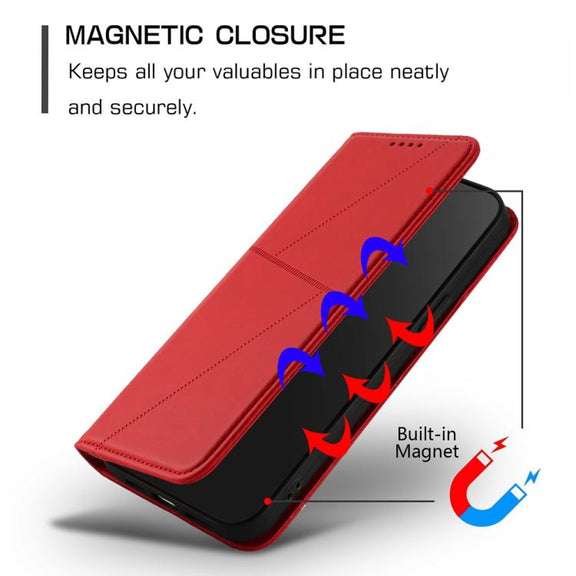 For iPhone 17 Strong Magnetic Frosted Flip Leather Phone Case(Red)