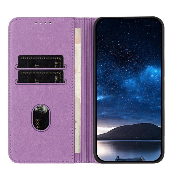 For iPhone 17 Strong Magnetic Frosted Flip Leather Phone Case(Light Purple)