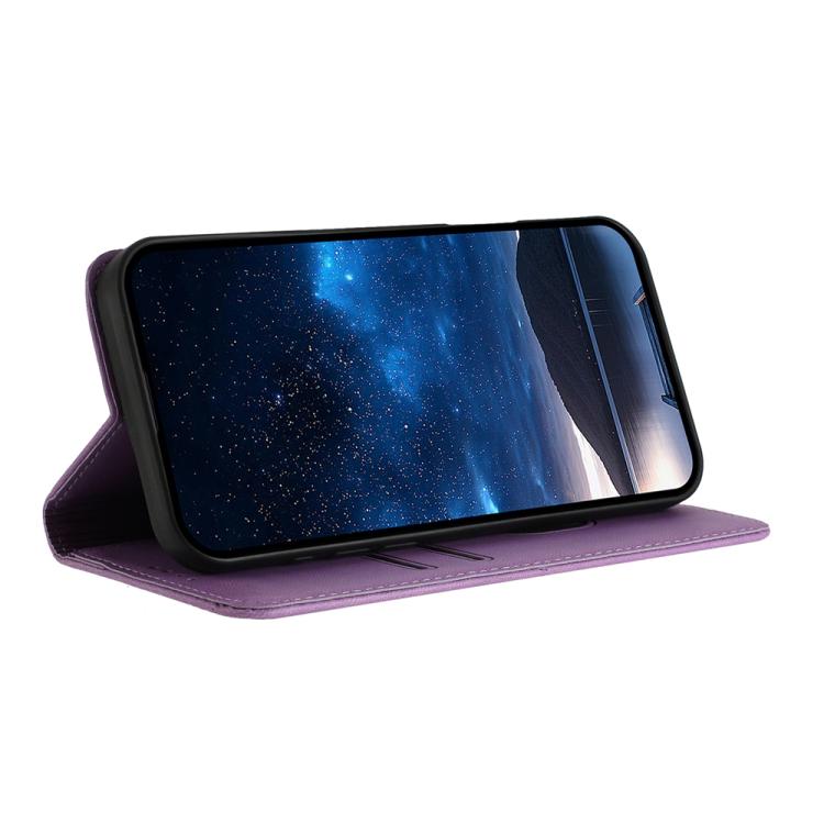 For iPhone 17 Strong Magnetic Frosted Flip Leather Phone Case(Light Purple)