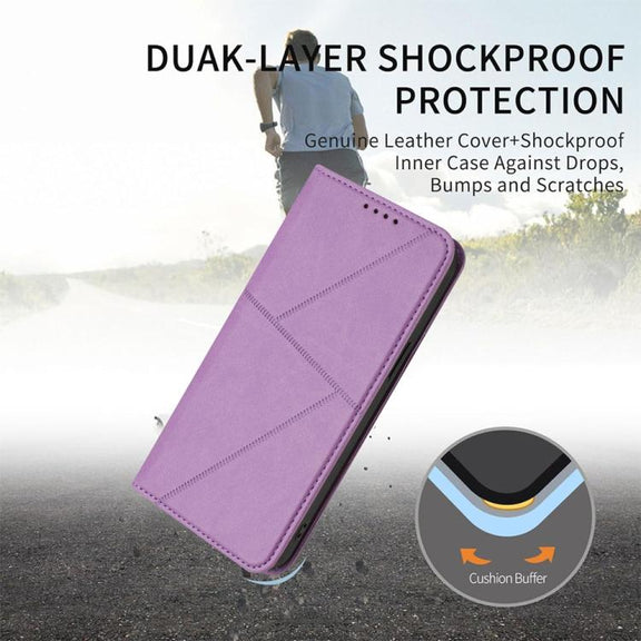 For iPhone 17 Strong Magnetic Frosted Flip Leather Phone Case(Light Purple)