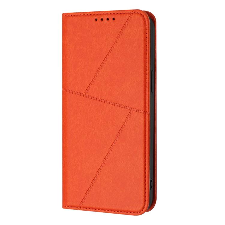 For iPhone 17 Strong Magnetic Frosted Flip Leather Phone Case(Orange)
