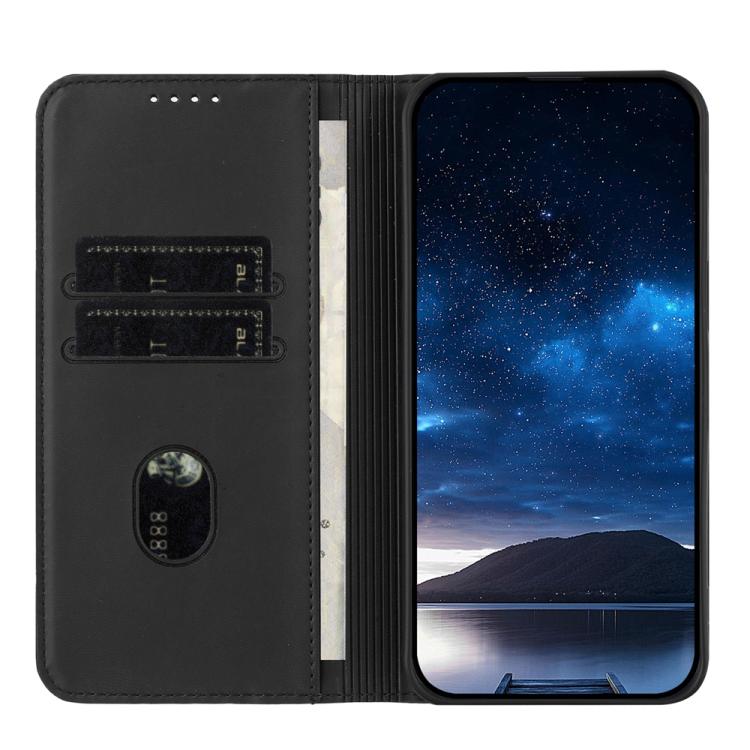 For iPhone 17 Strong Magnetic Frosted Flip Leather Phone Case(Black)