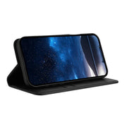 For iPhone 17 Strong Magnetic Frosted Flip Leather Phone Case(Black)