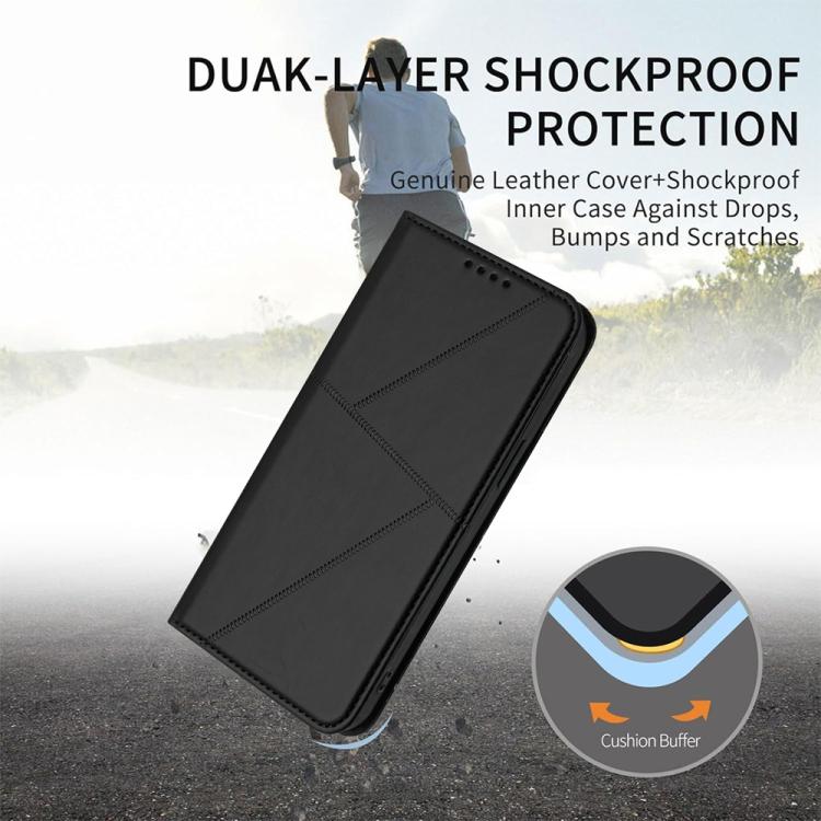For iPhone 17 Strong Magnetic Frosted Flip Leather Phone Case(Black)