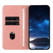 For iPhone 17 Strong Magnetic Frosted Flip Leather Phone Case(Pink)
