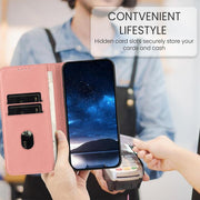 For iPhone 17 Strong Magnetic Frosted Flip Leather Phone Case(Pink)
