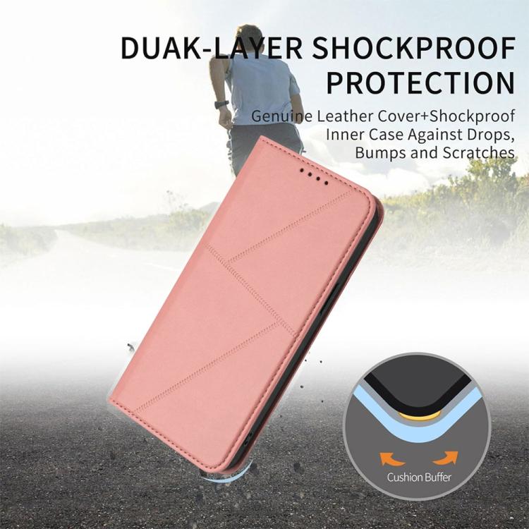 For iPhone 17 Strong Magnetic Frosted Flip Leather Phone Case(Pink)
