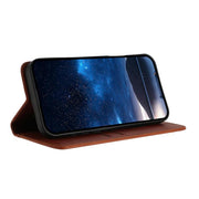For iPhone 17 Air Strong Magnetic Frosted Flip Leather Phone Case(Coffee Color)