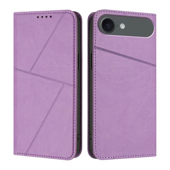 For iPhone 17 Air Strong Magnetic Frosted Flip Leather Phone Case(Light Purple)