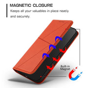 For iPhone 17 Air Strong Magnetic Frosted Flip Leather Phone Case(Orange)