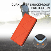 For iPhone 17 Air Strong Magnetic Frosted Flip Leather Phone Case(Orange)