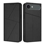 For iPhone 17 Air Strong Magnetic Frosted Flip Leather Phone Case(Black)