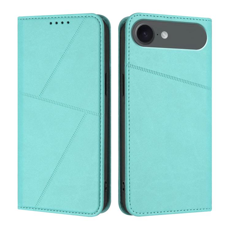 For iPhone 17 Air Strong Magnetic Frosted Flip Leather Phone Case(Light Blue)