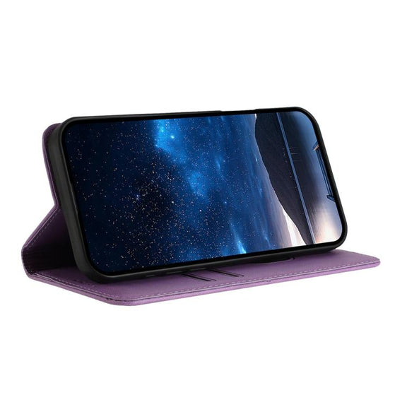 For iPhone 17 Pro Strong Magnetic Frosted Flip Leather Phone Case(Light Purple)