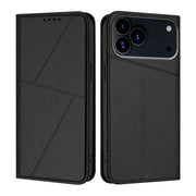 For iPhone 17 Pro Strong Magnetic Frosted Flip Leather Phone Case(Black)