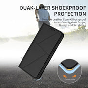 For iPhone 17 Pro Strong Magnetic Frosted Flip Leather Phone Case(Black)