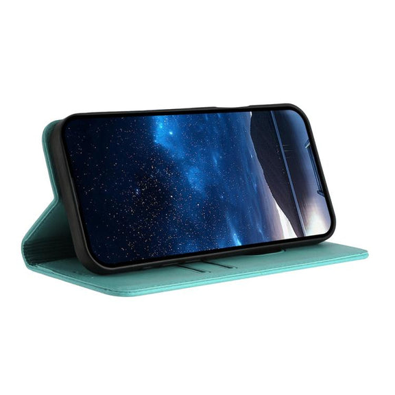 For iPhone 17 Pro Strong Magnetic Frosted Flip Leather Phone Case(Light Blue)