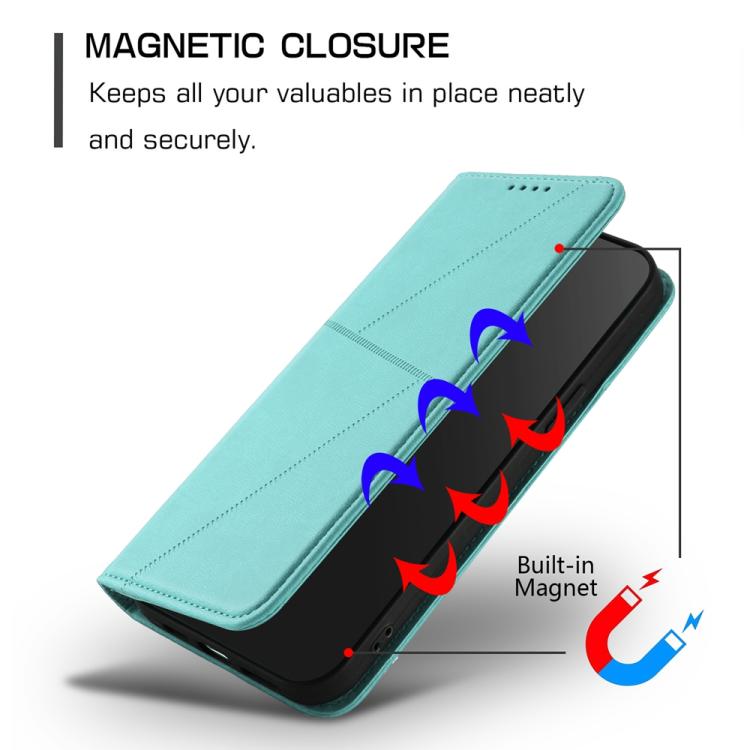 For iPhone 17 Pro Strong Magnetic Frosted Flip Leather Phone Case(Light Blue)