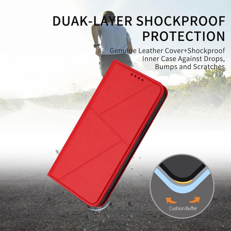 For iPhone 17 Pro Max Strong Magnetic Frosted Flip Leather Phone Case(Red)