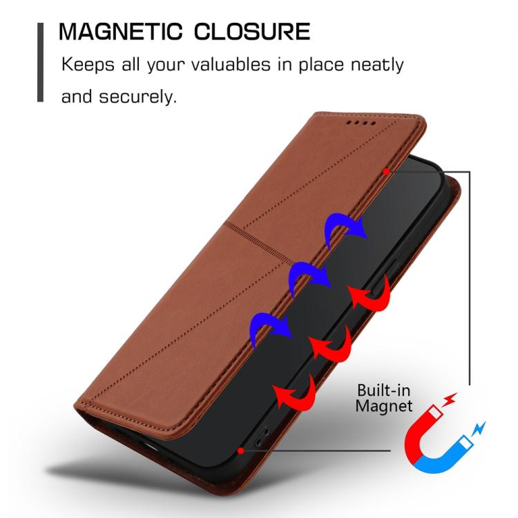 For iPhone 17 Pro Max Strong Magnetic Frosted Flip Leather Phone Case(Coffee Color)