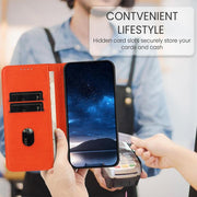 For iPhone 17 Pro Max Strong Magnetic Frosted Flip Leather Phone Case(Orange)